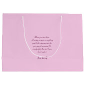 美しいピンクのクリスマスガール01 ラージペーパーバッグ (裏面)