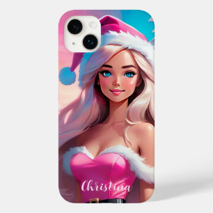 美しいピンクのクリスマスガール01 Case-Mate iPhone 14 PLUSケース
