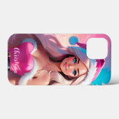 美しいピンクのクリスマスガール01 Case-Mate iPhoneケース (裏面 (横))