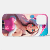 美しいピンクのクリスマスガール01 Case-Mate iPhoneケース (裏面 (横))