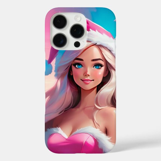 美しいピンクのクリスマスガール01 Case-Mate iPhoneケース (裏面)