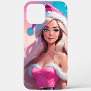 美しいピンクのクリスマスガール01 iPhone 12 PRO MAX ケース