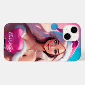 美しいピンクのクリスマスガール01 Case-Mate iPhoneケース (裏面 (横))