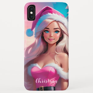 美しいピンクのクリスマスガール01 iPhone XS MAXケース