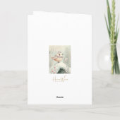 美しいピンクのクリスマス空白のバード サンキューカード (裏面)