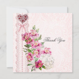 美しいピンクのサンキューカード