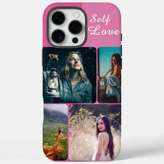 美しいピンクのセルフラブフォトコラージュスマホケース Case-Mate iPhoneケース (裏面)