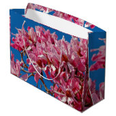 美しいピンクのソースのマグノリアの花 ラージペーパーバッグ (裏面アングル)