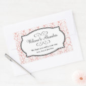 美しいピンクのダマスクパターンの町の抱き枕 長方形シール (封筒)