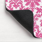 美しいピンクのダマスク織のマウスパッド マウスパッド (コーナー)