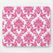 美しいピンクのダマスク織のマウスパッド マウスパッド (正面)
