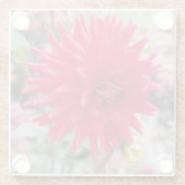 美しいピンクのダリアの花 ガラスコースター (裏面)