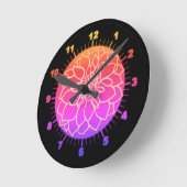 美しいピンクのダリア   ラウンド壁時計 (傾斜)