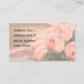 美しいピンクのチューリップの背景の花柄 名刺 (裏面)
