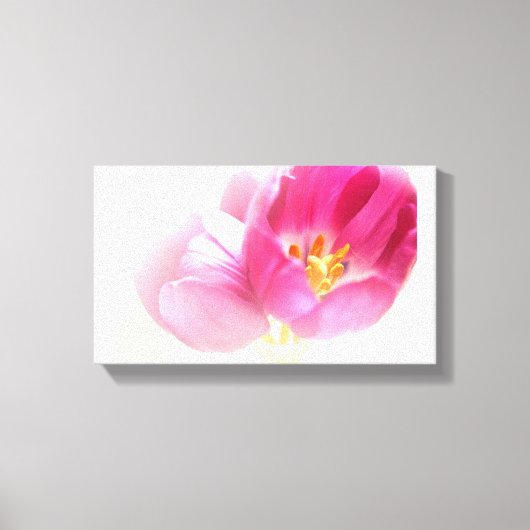 美しいピンクのチューリップ キャンバスプリント (正面)