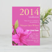美しいピンクのツツジの花の卒業招待状 招待状 (スタンド正面)