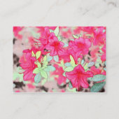 美しいピンクのツツジの花 名刺 (裏面)