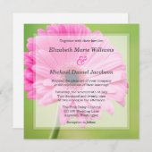 美しいピンクのデイジー結婚式招待状 招待状 (正面/裏面)