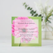 美しいピンクのデイジー結婚式招待状 招待状 (スタンド正面)