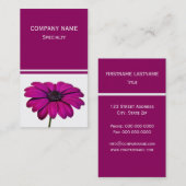 美しいピンクのデイジー 名刺 (正面/裏面)