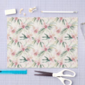 美しいピンクのトロピカルランの花のブライダルシャワー 薄葉紙 (クラフト)