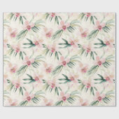 美しいピンクのトロピカルランの花 ブライダルシャワー ラッピングペーパー (フラット)