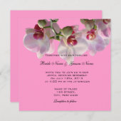 美しいピンクのハスの花の結婚式招待状 招待状 (正面/裏面)