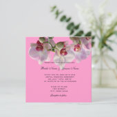 美しいピンクのハスの花の結婚式招待状 招待状 (スタンド正面)