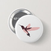 美しいピンクのハミングバード 缶バッジ (正面&裏面)