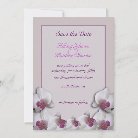 美しいピンクのハーデスがおしゃれな結婚式のSave the Date(結婚式予告)案内 招待状 (正面)
