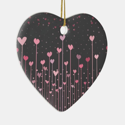 美しいピンクのハートのバレンタインデー|のオーナメント セラミックオーナメント (右)