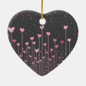 美しいピンクのハートのバレンタインデー|のオーナメント セラミックオーナメント (裏面)