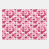 美しいピンクのハートパターン – バレンタインデー ラッピングペーパーシート (正面2)