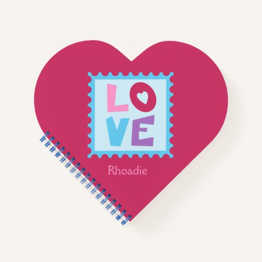 美しいピンクのハート型 ノートブック (正面)