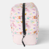 美しいピンクのバニーガーデンパターンモノグラム名 ドップキット (右)