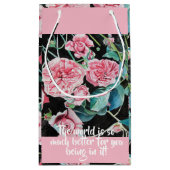 美しいピンクのバラあなたが愛されている抱き枕 スモールペーパーバッグ (裏面)