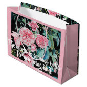 美しいピンクのバラあなたが愛されている抱き枕 ラージペーパーバッグ (裏面アングル)