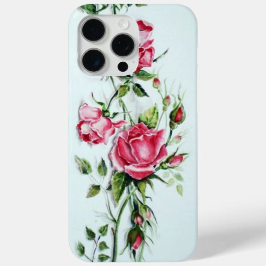 美しいピンクのバラとバラの芽 Case-Mate iPhoneケース (裏面)