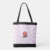 美しいピンクのバラとピンクの光線 トートバッグ (裏面)