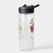 美しいピンクのバラと花瓶 ウォーターボトル (左面)