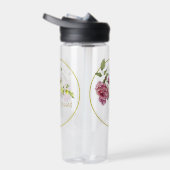 美しいピンクのバラと花瓶 ウォーターボトル (右面)