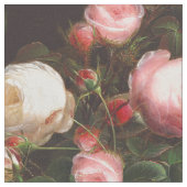 美しいピンクのバラと芽 ファブリック (クローズアップ)