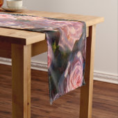 美しいピンクのバラのカスタムな花のテーブルのランナー ショートテーブルランナー (インサイチュ)