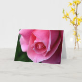 美しいピンクのバラのグリーティングカード カード (黄色い花)