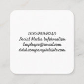 美しいピンクのバラのパターン スクエア名刺 (裏面)