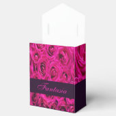 美しいピンクのバラのモノグラム フェイバーボックス (オープン)