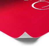 美しいピンクのバラのモノグラム ポスター (角)