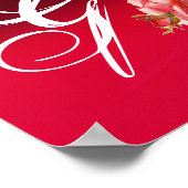 美しいピンクのバラのモノグラム ポスター (角)