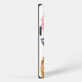 美しいピンクのバラのモノグラム iPhoneケース (右側面)