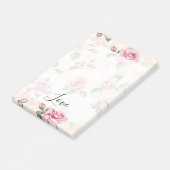 美しいピンクのバラのロマンチックな愛 ポストイット (アングル)